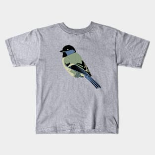 Fun little chickadee bird with 4 stylized options Kids T-Shirt